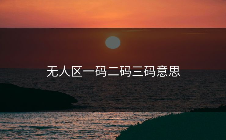 无人区一码二码三码意思